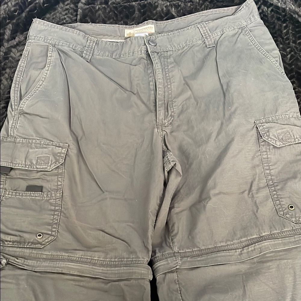 Men's Gray Cargo Pants/Zip off Shorts